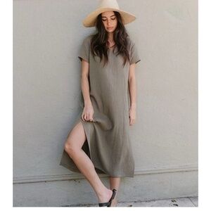 Jenni Kayne Cypress Caftan Dress Sage Green XL